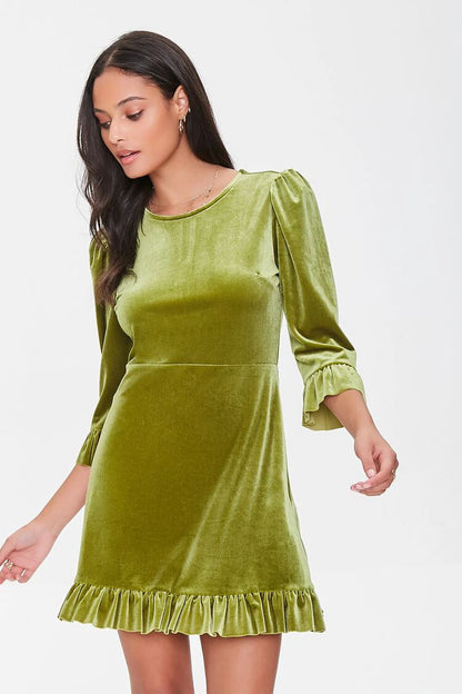 Forever 21 Velvet Flounce Mini Dress