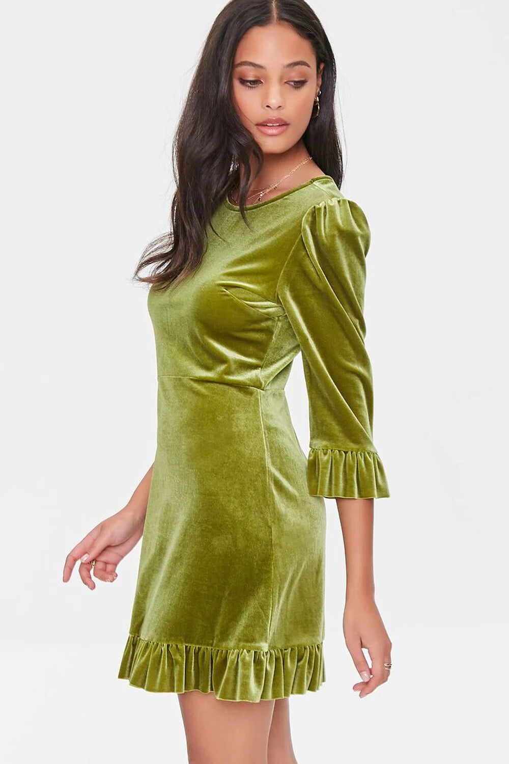 Forever 21 Velvet Flounce Mini Dress