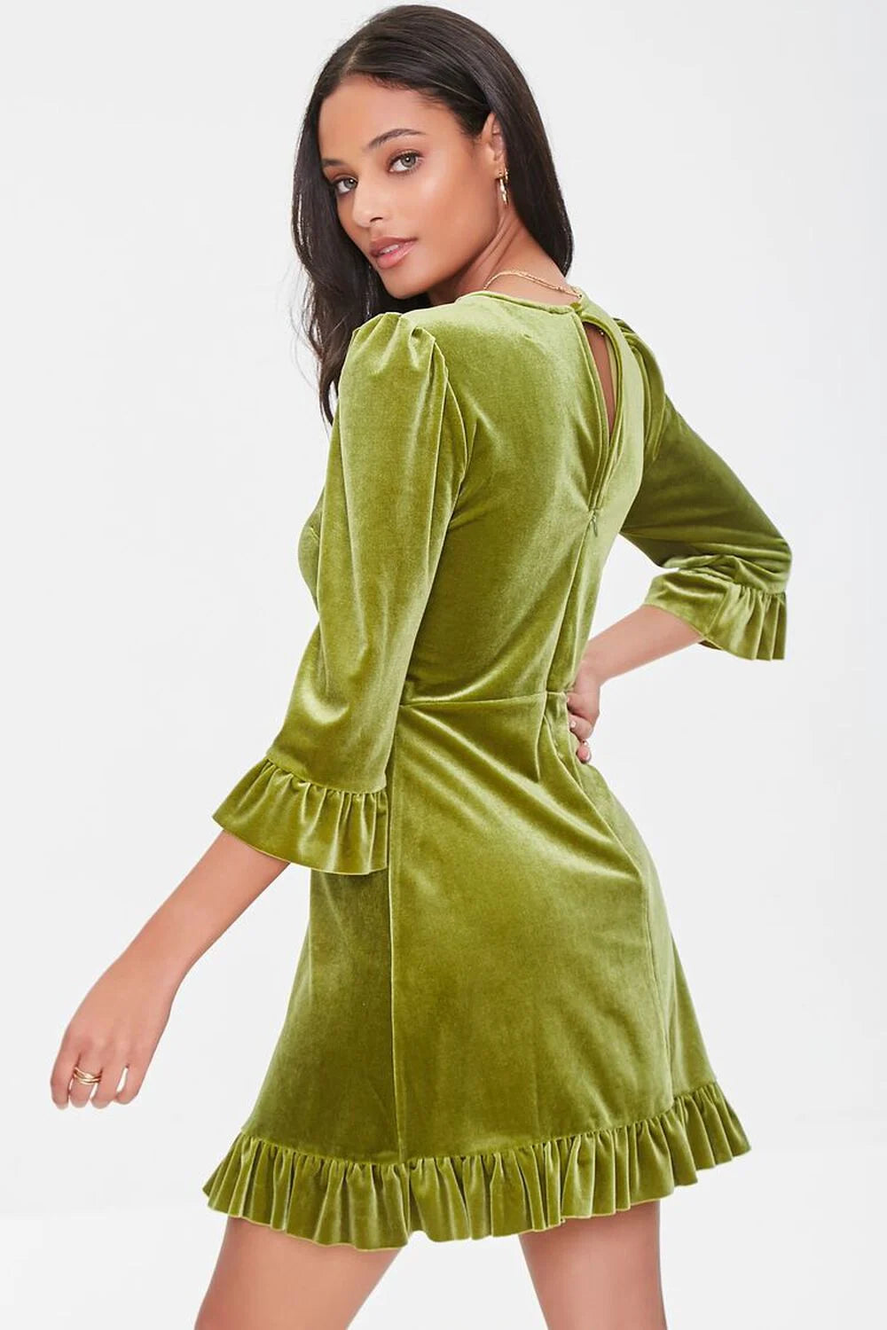 Forever 21 Velvet Flounce Mini Dress