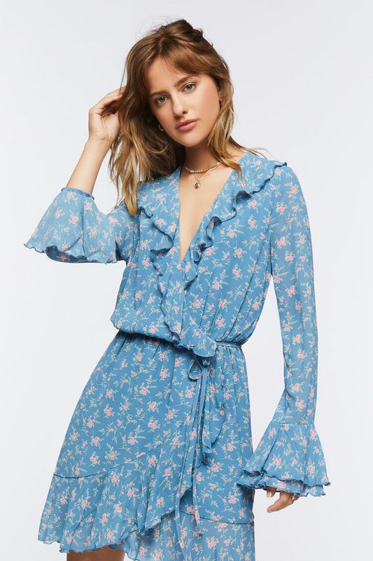 Forever 21 Chiffon Floral Mini Dress