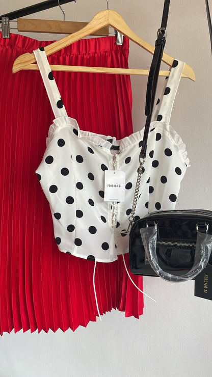 Forever 21 Polka Dot Crop Top