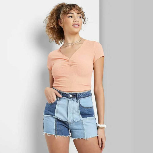 Denim Patchwork Short
