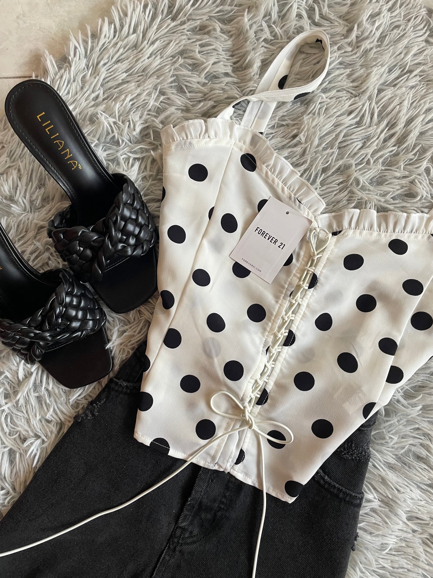 Forever 21 Polka Dot Crop Top