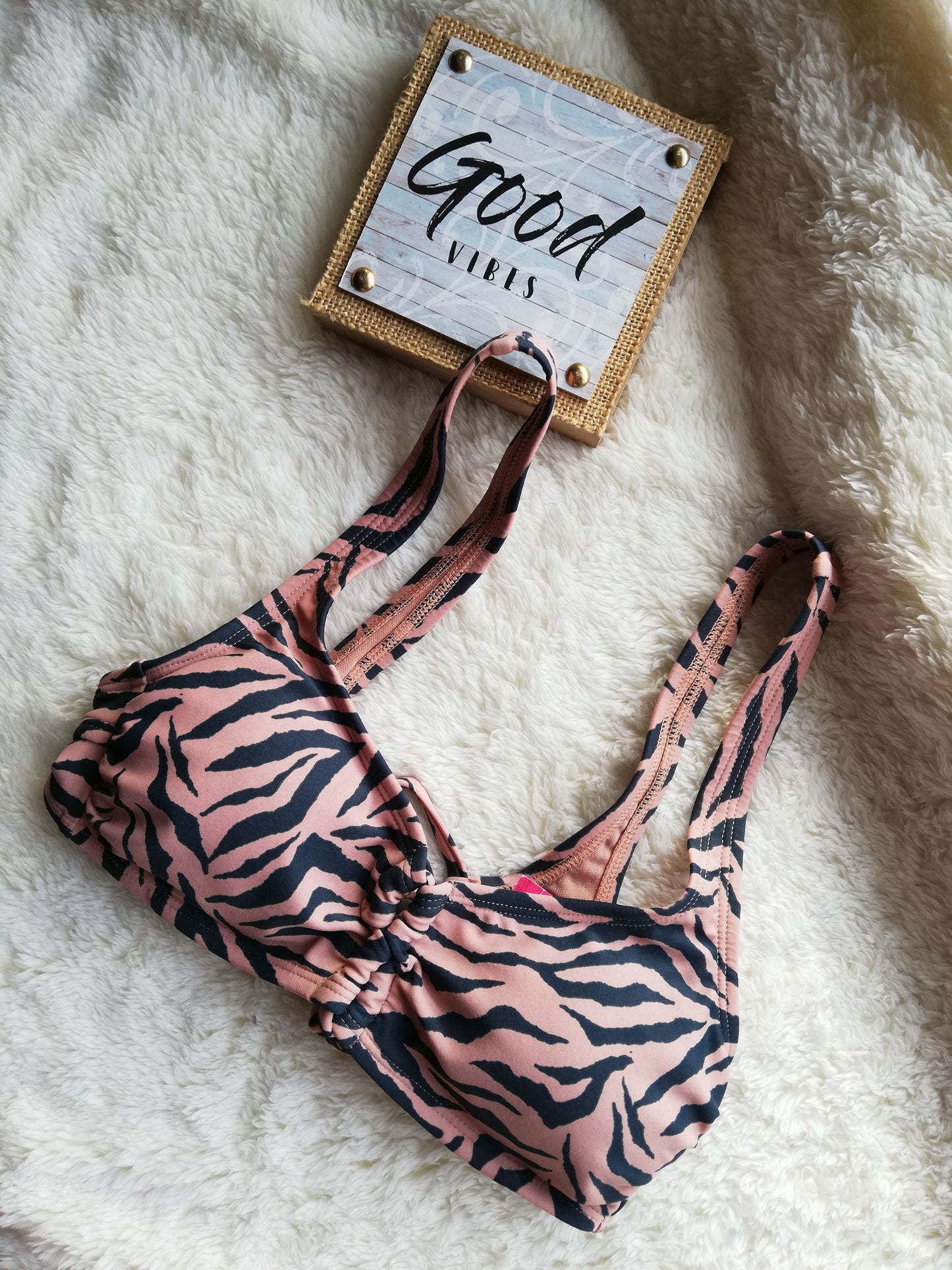 Top de bikini cebra marrón Juvenil