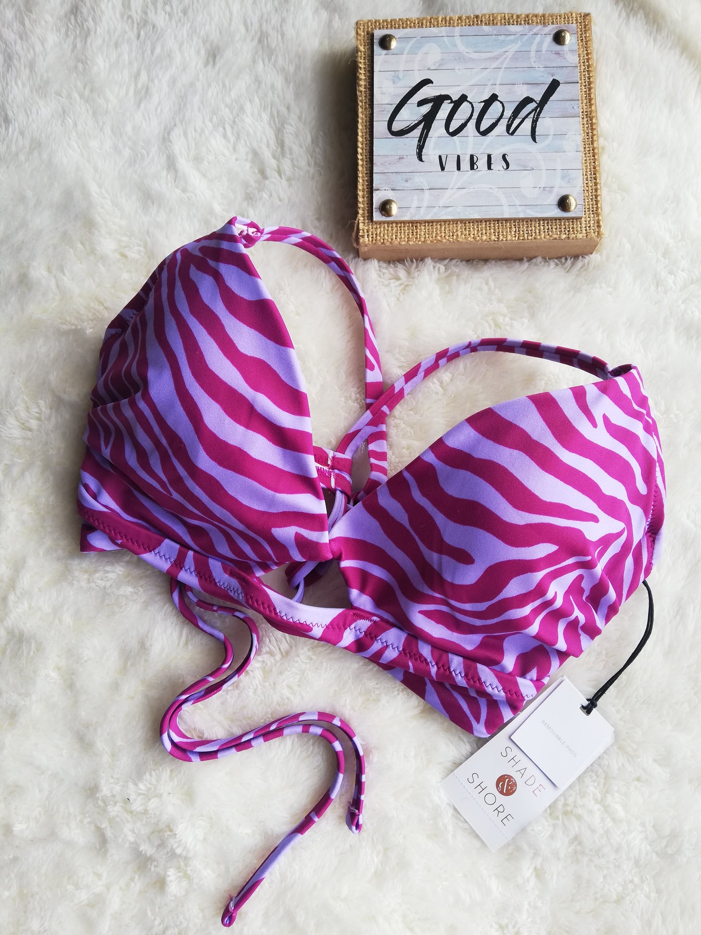Top de bikini cebra morado