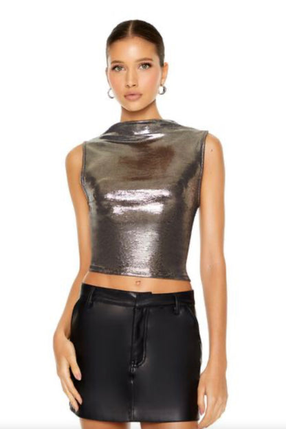 Forever 21 Metallic Crop Top