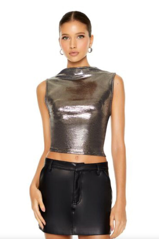 Forever 21 Metallic Crop Top