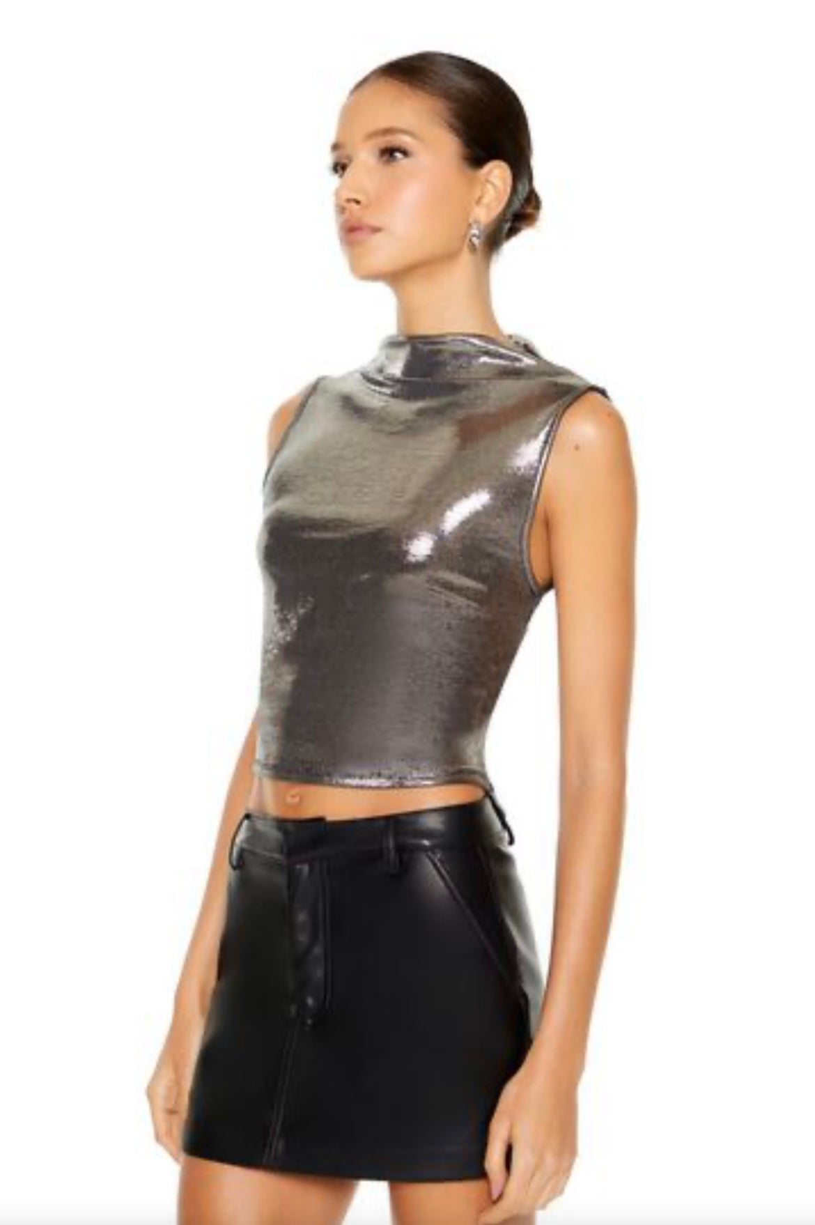Forever 21 Metallic Crop Top