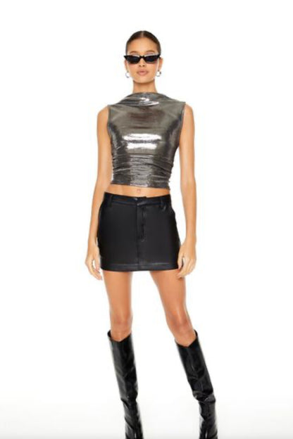 Forever 21 Metallic Crop Top