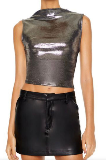 Forever 21 Metallic Crop Top