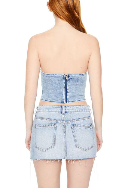 Forever 21 Denim Rosett Corset