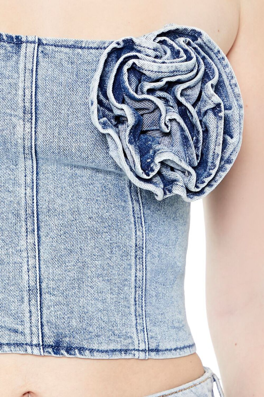 Forever 21 Denim Rosett Corset