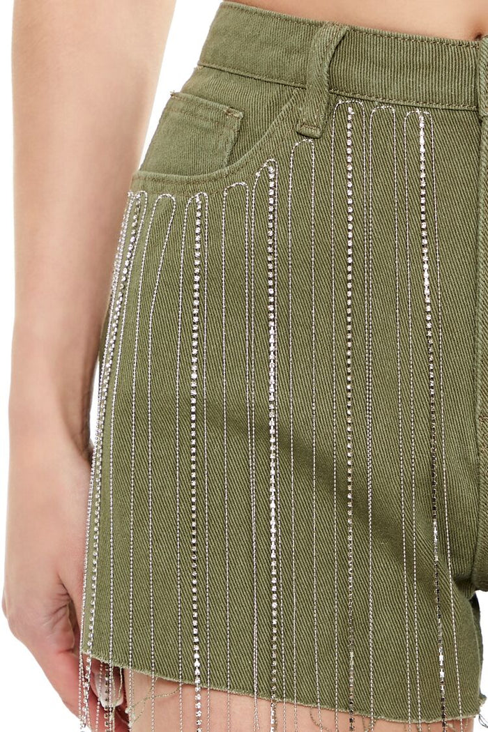 Forever 21 Fringe Denim Short
