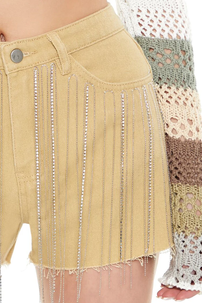 Forever 21 Fringe Denim Short